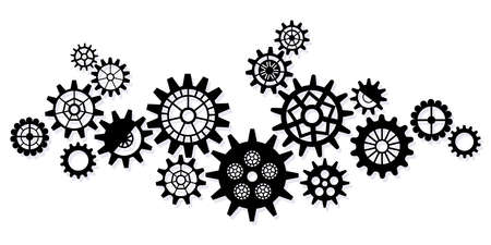 Steampunk gear set. Vintage cogwheels and gears. Suitable for industrial, technical, mechanical and...