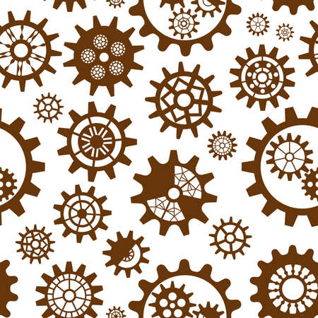 Steampunk gear pattern. Vintage cogwheels and gears. Suitable for industrial, technical, mechanical and steampunk designs. Vector illustration.のイラスト素材