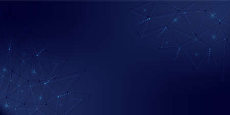 Geometric background of lines and circles with snowflakes. For a winter banner, poster or website design. In-office illustration.のイラスト素材