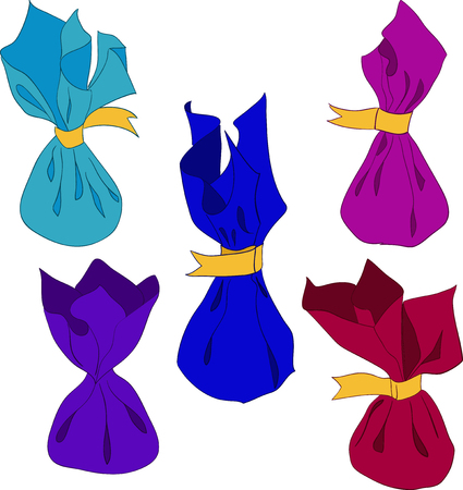 Candies hand drawn style set, candy collectionのイラスト素材