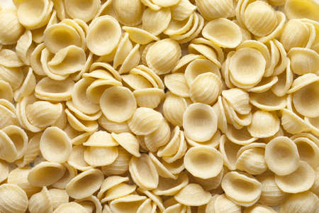 Close up of orecchiette pasta shells.の写真素材
