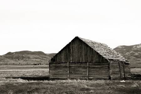Dilapidated barn in south western Colorado United States. Sepia toned.の写真素材