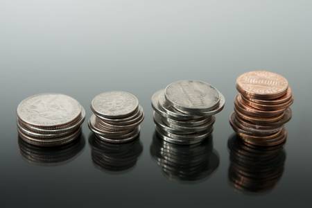 Stacks of US Coinsの写真素材
