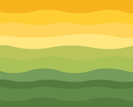 Green and Yellow Wavy Horizon Vectorのイラスト素材