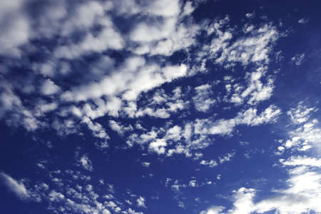 Vivid blue sky with cloud formations