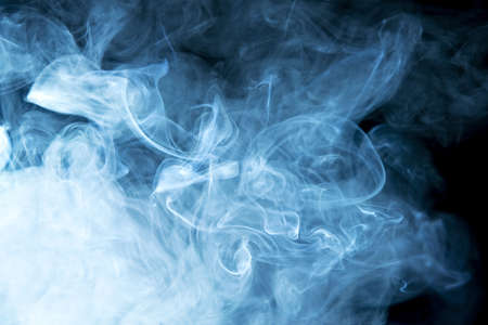 Ominous Blue Smoke on Blackの写真素材