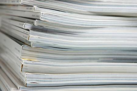Stack of Magazines and Catalogsの写真素材