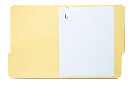 Folder with Paperwork Isolated on Whiteの写真素材