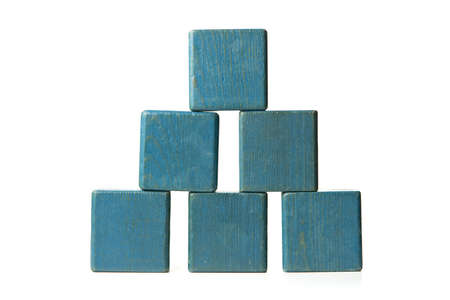Blue Building Blocks Stacked. Isolated on white background. Great for conceptual design.