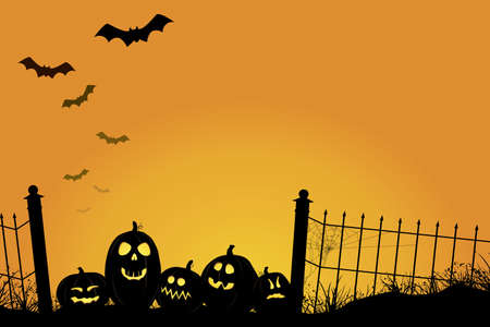 Sunset Halloween Sceneのイラスト素材