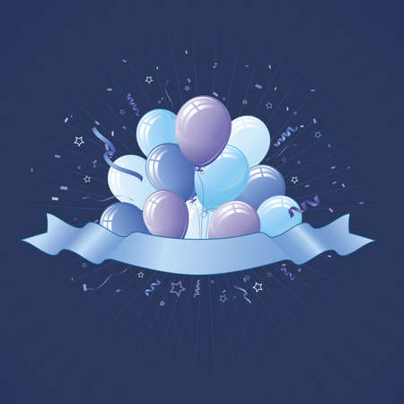 Blue Party Banner Designのイラスト素材