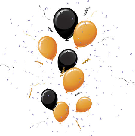 Black and orange balloonsのイラスト素材