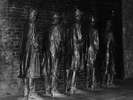 Great Depression Sculpture at Franklin Delano Roosevelt Memorial, Washington DC, August 10, 2013 のeditorial素材