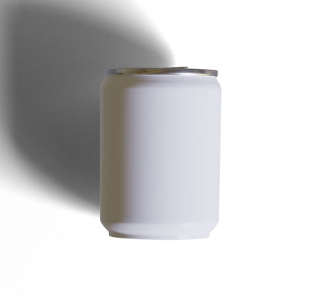 Aluminum can with shadow on white background. 3D illustration.の写真素材
