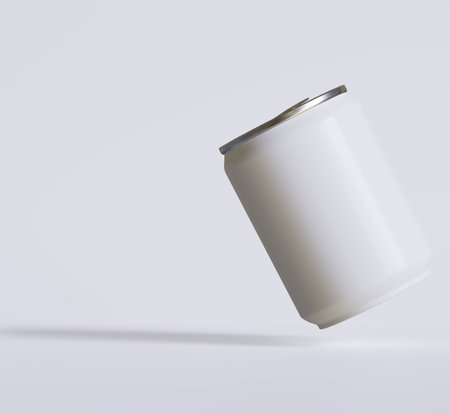 Blank white aluminum soda can mockup. 3D Renderingの写真素材