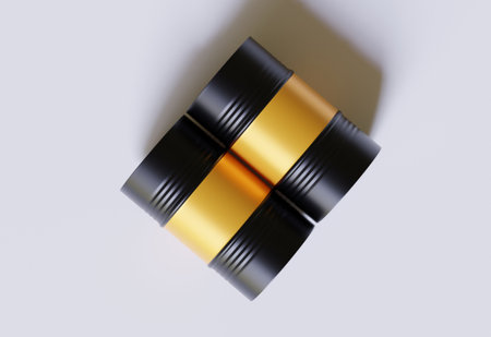 Drum container white color oil barrel realistic texture rendering 3D illustration