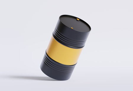 Drum container white color oil barrel realistic texture rendering 3D illustrationの写真素材