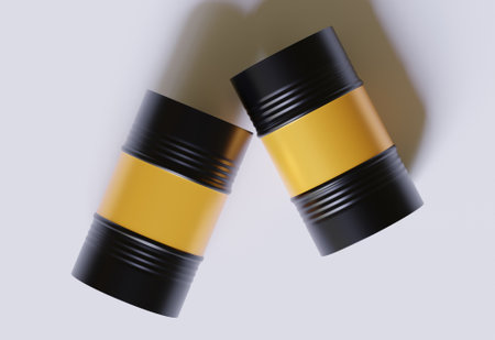 Drum container white color oil barrel realistic texture rendering 3D illustration