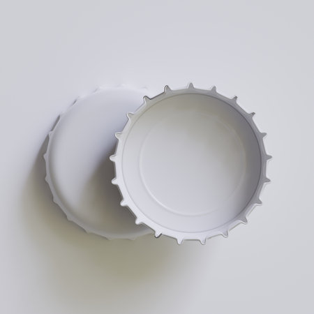 Bottle cap isolated on white background. 3D illustration. Top view.
