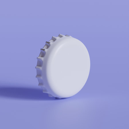 3d rendering of a white bottle cap on a blue background.の写真素材