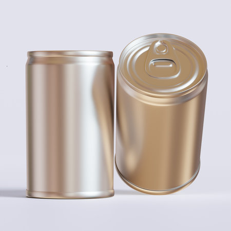 Aluminum can mockup, 3d rendering. Empty aluminum can mockup for design presentationの写真素材