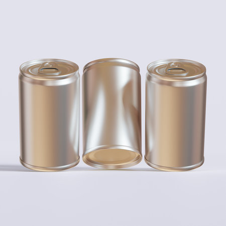Aluminum can mockup, blank can template for design uses, 3d renderingの写真素材