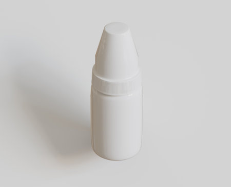 White plastic bottle with cap isolated on white background. 3d renderの写真素材