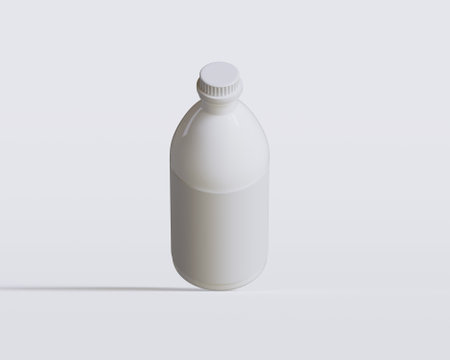 White plastic bottle mockup, 3d rendering. Empty container with lidの写真素材