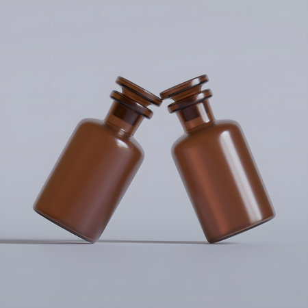 Brown plastic bottle on white background, 3d rendering. Computer digital drawing.の写真素材