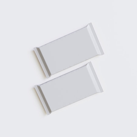 Realistic snack packaging white color on white background rendering 3D illustration