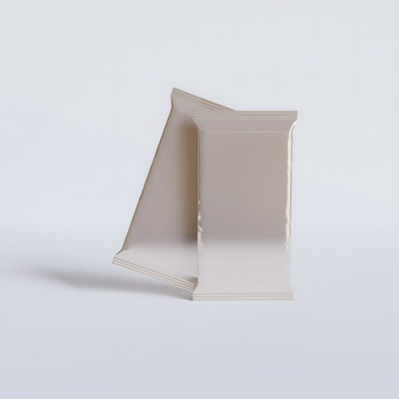 Snack bar protein realistic glossy and, foil texture on white background render illustrationの写真素材