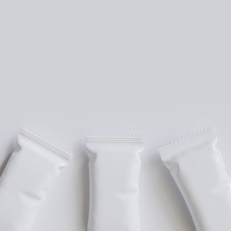 White package for food and drink on a white background. Top view.の写真素材