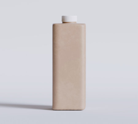 Blank brown cosmetic bottle mockup on white background. 3d renderingの写真素材