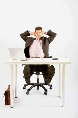 Very happy bussines man is officeの写真素材