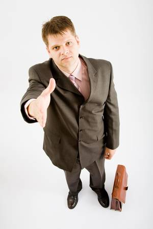 Business man handshake on white backgroundの写真素材