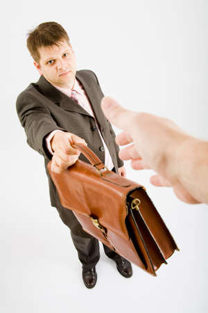 Business man handshake on white backgroundの写真素材