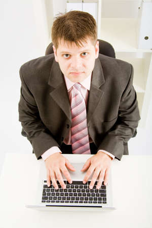 Business man use the laptop computerの写真素材