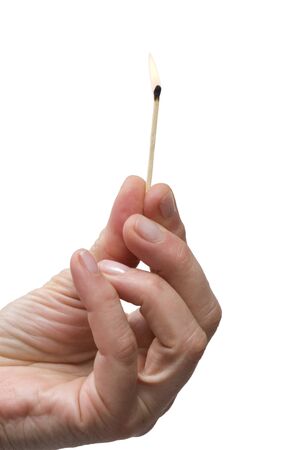 hand holding a matchstickの写真素材