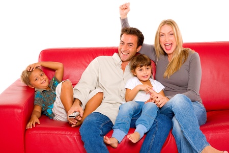 family with two childrenの写真素材