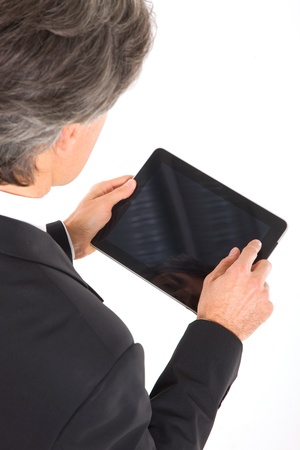 businessman with tabletの写真素材