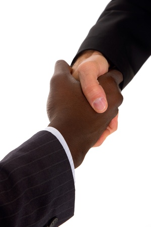 businessmen shaking handsの写真素材