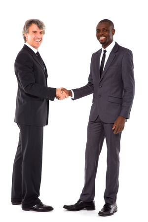 businessmen shaking handsの写真素材
