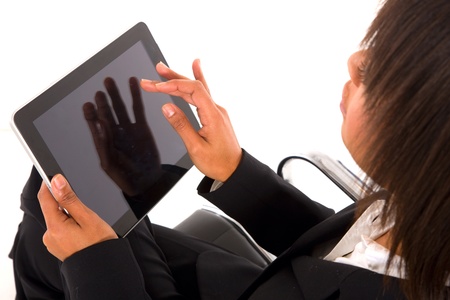 businesswoman with tabletの写真素材