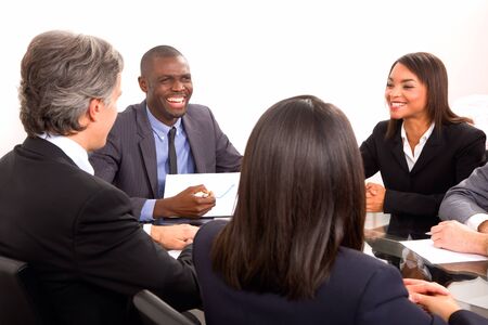 multi-ethnic team during a meetingの写真素材