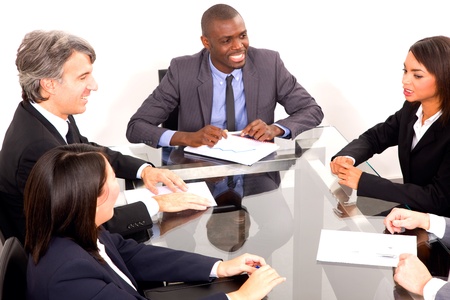 multi-ethnic team during a meetingの写真素材