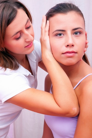 osteopathic technical evaluation for cervical spineの写真素材