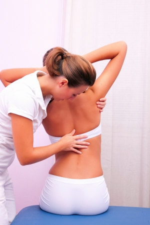 osteopathic technique in rotation dorsal columnの写真素材