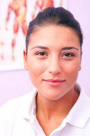 young woman portrait physiotherapistの写真素材