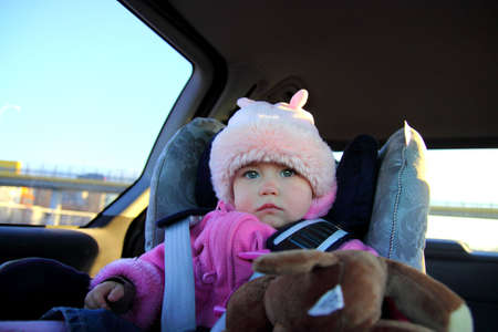 Baby in carの写真素材