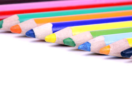 crayons on a white backgroundの写真素材